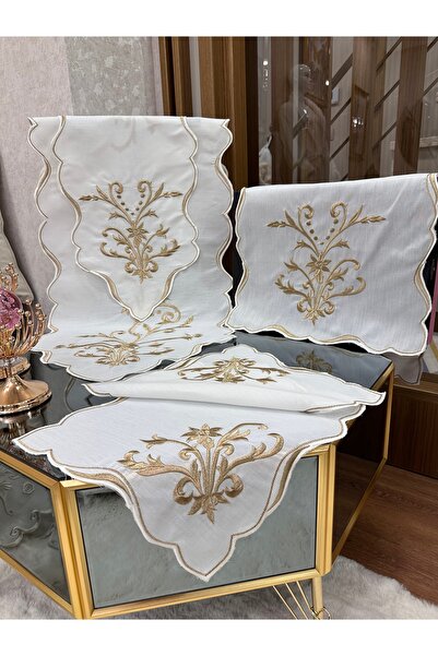 incisecrethome Maraş İşi 5 Parça Salon Seti