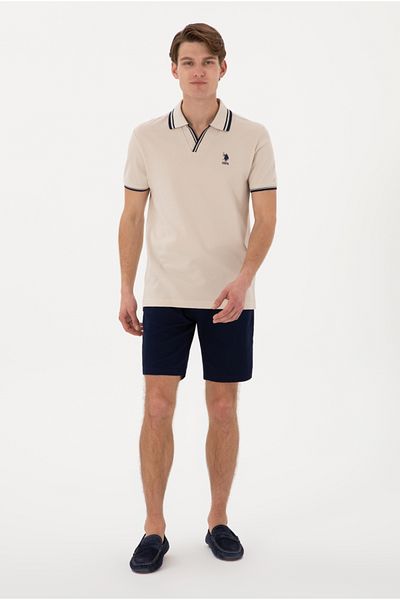 U.S. Polo Assn. Ανδρικό μπλουζάκι με λαιμόκοψη πόλο με λεπτή εφαρμογή