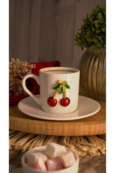 Süper Home Set of 2 Cherry Coffee Cups