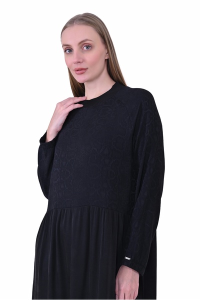Invee 7033 Patterned Modal Dress - Black