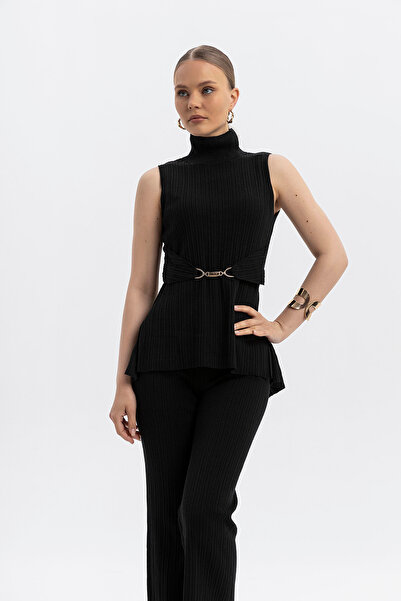 SOFT guler ridicat material reiat Set de tricotaje subțiri - Accesorii aurii ...