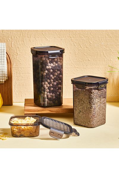 Mons Qlux 3Pcs Leakproof Storage Container 1800ml Pulses Candy Tea Storage Container Bpa Free (Pp 05)