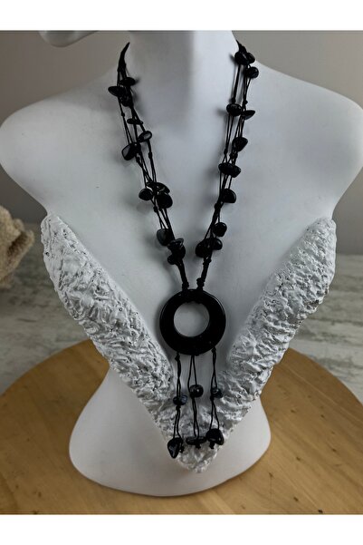 SEDEF TAKI Doğal taş uzun kolye