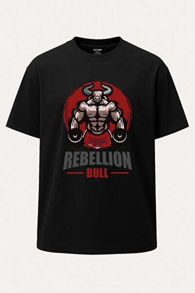 nirvoda Μπλουζάκι με στάμπα Unisex Oversize Muscular Bull Fitness GYM