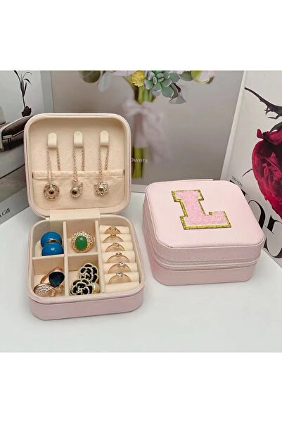 Choice صندوق تخزين مجوهرات صغير على شكل حرف L، أفكار هدايا وصيفة العروس، علبة مجوهرات للسفر، الحرف الأول من اسم الميلاد.
