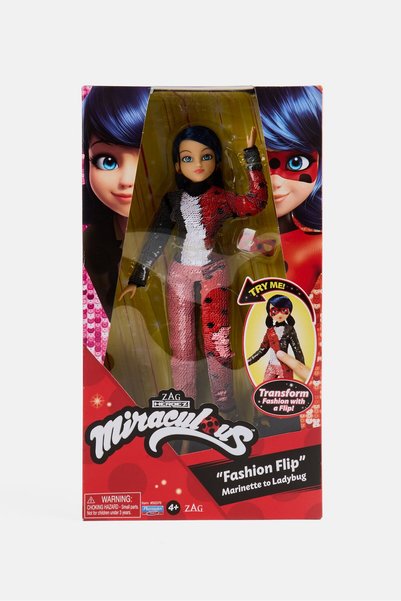 ZAG Heroez Miraculous Fashion Flip Marinette To Ladybug With Sequins Outfit F...