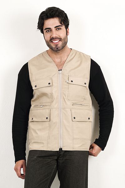 HeviStor Summer Vest Multi-Pocket Stylish Design Side Pocket Zippered