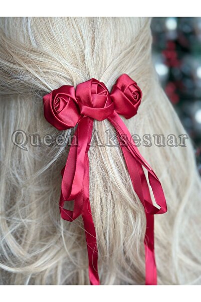 QUEEN AKSESUAR Розкішний атласний 3 троянди прикрашений стрічкою з бантиком д...
