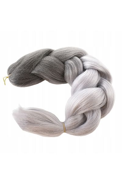 zola Extensii de păr sintetic pentru împletituri, Zola®, ombre grey, 60 cm