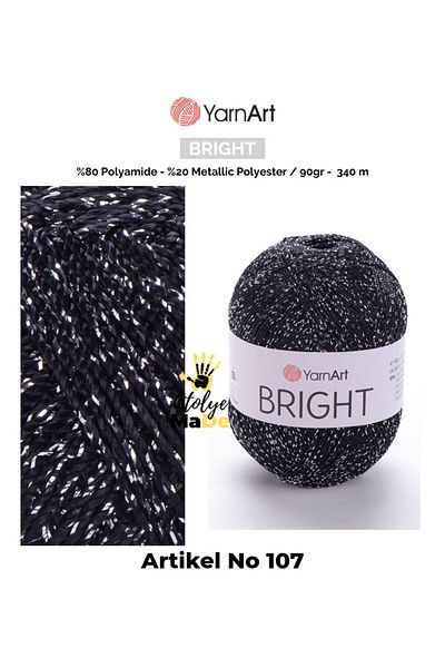Yarnart Bright -107- Λαμπερό Μεταλλικό και Λεπτό Νήμα Πλεξίματος 80% Πολυαμίδιο – 20% Μεταλλικό Πολυεστέρας 90γρ 340μέτρα