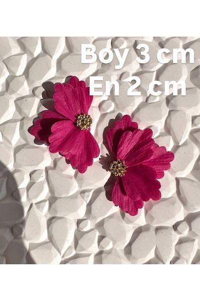 ACCESSORY Fuchsia Half Flower Earrings Fuchsia Polymer Clay Flower Earrings