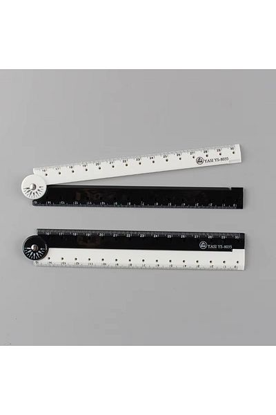 Choice 2pcs Bview Art 1pcs Folding ruler black and white simple ruler graphic folding ruler student learnin