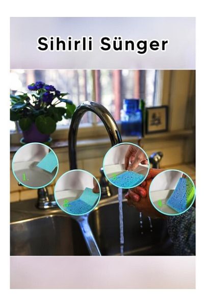 Temede Magic Dish Sponge That Swells When Wet 6 Pieces