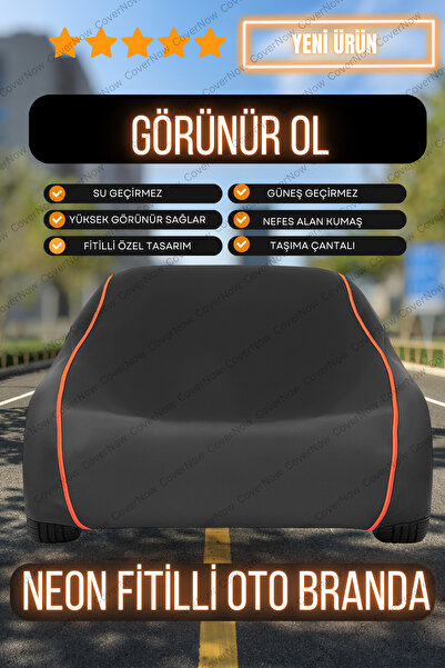 AutoEN TURUNCU FİTİLLİ Sport Opel Astra J Kasa Hb Araba Brandası (SİYAH)