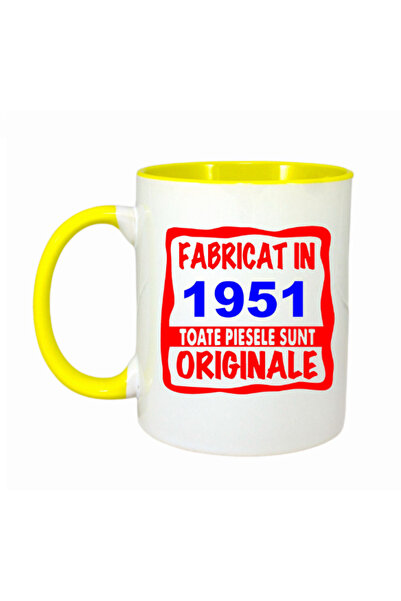 OEM Cana cu maner galben personalizat Fabricata in 1951 toate piesele sunt or...