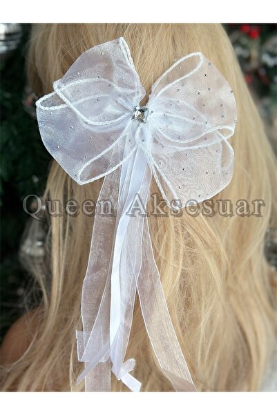 QUEEN AKSESUAR Broșă de piatră, tul strălucitor, fundă cu panglică, cataramă ...