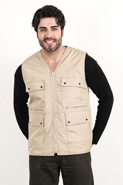 HeviStor Summer Vest Multi-Pocket Stylish Design Side Pocket Zippered