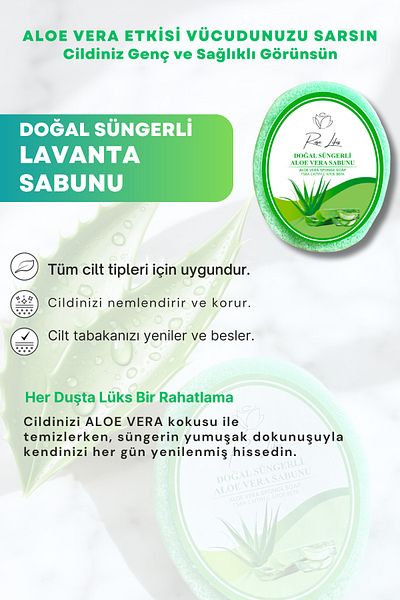 ROSE LİFES ERTAŞLAR Aloe Vera Soap with Natural Sponge 150Gr