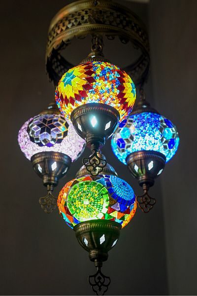 CYL Mosaic 4-Piece Chandelier Handmade Living Room Garden Kitchen Balcony