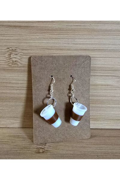 CharmFancy Miniature Coffee Cup Mug Design Earrings - Cute and Fun Accessory