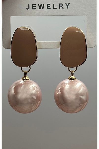 Lumiera Powder Pink Pearl Dangle Design Earrings