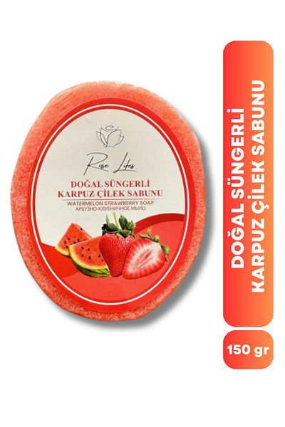 ROSE LİFES ERTAŞLAR Natural Sponge Watermelon Strawberry Soap 150Gr