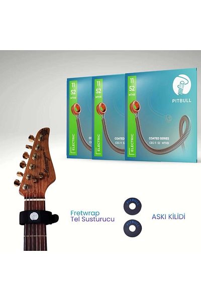 Pitbull Strings Coated Series Electronic Guitar String Ceg 11-52 Mthb 3Psfb