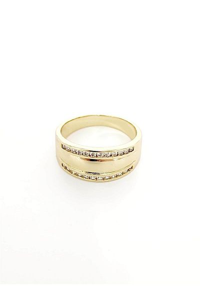 hena Double Zircon Golden Vip Xuping Ring