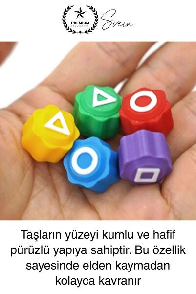 Svein Squid Game 5 Taş Oyunu Seti Kutulu Renkli Geleneksel Kore Gonggi Koordinasyon Aile Parti Aktivite