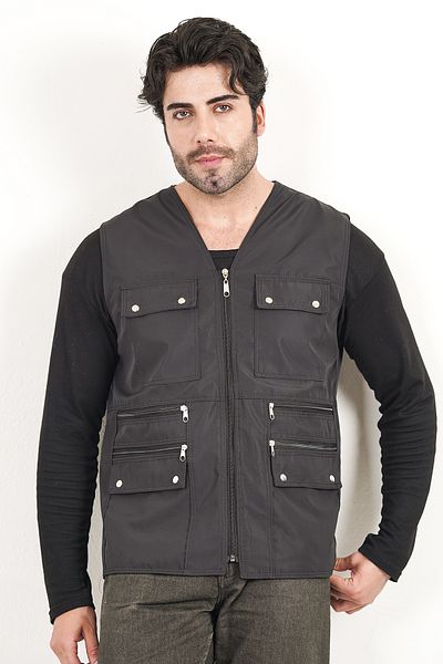 HeviStor Summer Vest Multi-Pocket Stylish Tsarim Waist with Double Pocket Zipper