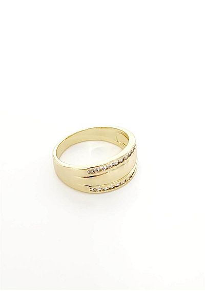 hena Double Zircon Golden Vip Xuping Ring