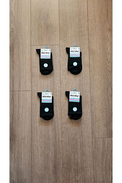 Dündar 4 Seasons 4 Pairs Women/Unisex (Black) Cotton Sports Socks