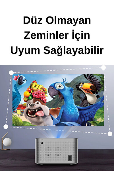 ELECTROZEN HY350 Gri Taşınabilir Projektör 1080P Full HD 4K Destekli Android Bluetooth Wireless