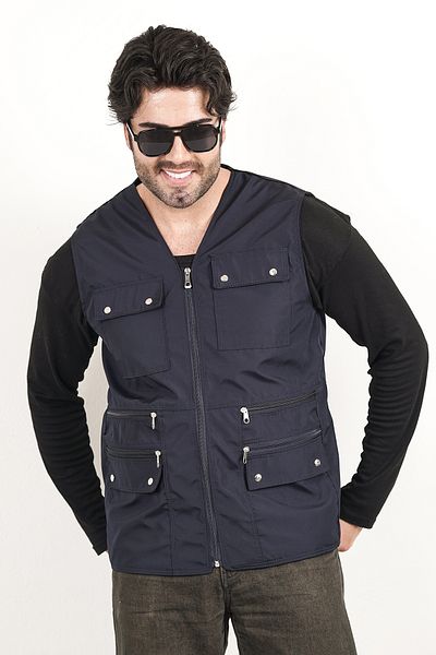 HeviStor Summer Vest Multi-Pocket Stylish Tsarim Waist with Double Pocket Zipper