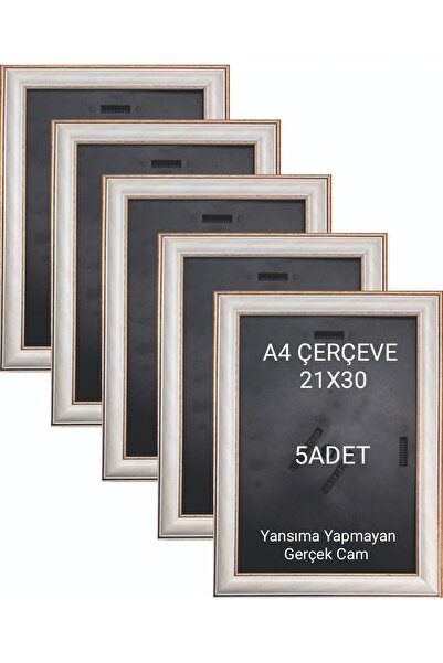 cercevehome 5ADET A4 Çerçeve 21x30 Diploma-Sertifika Çerçevesi Masa Üstü Ayak...