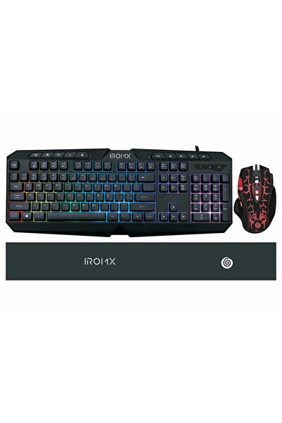 IROMX GMK44CC TR USB KABLOLU MULTİMEDYA SİYAH RGB GAMİNG Q KLAVYE+MOUSE