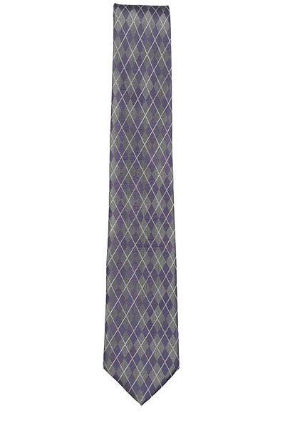 1001 Kravat Lilac Gray Diamond Patterned 7 cm Wide Thin Tie