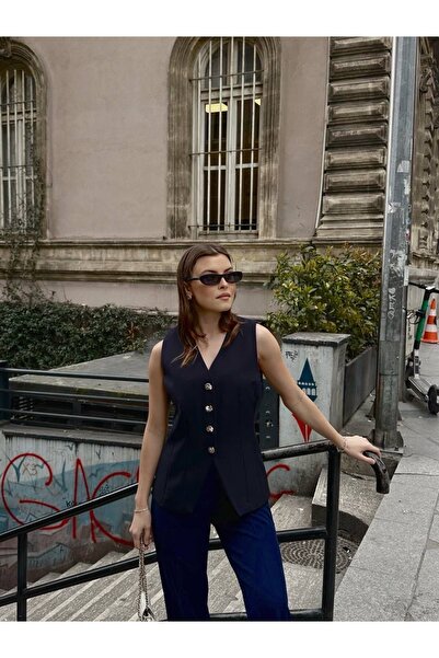 Ekim Store طقم بليزر مكون من سترة وبنطلون بأزرار معدنية