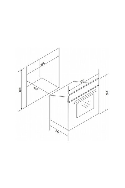 Esty Aef6601s01 Ankastre Fırın Gri
