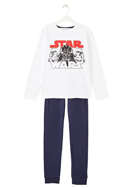 Star Wars Pijamale lungi Star War, alb 9 ani
