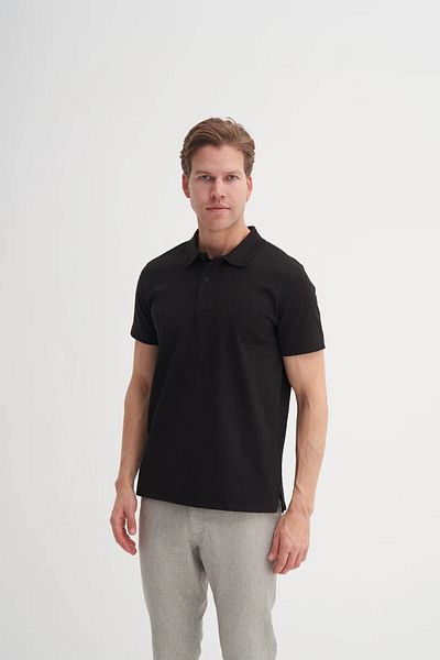 Cazador Ανδρικό μπλουζάκι Polo Neck Black 4153