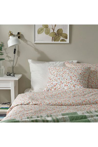 IKEA Gullnattljus Pillow Case, White-Flower Print, 50X50 cm