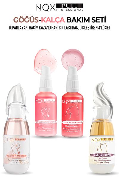NQX PULL Breast Lifting and Plumping Effect, Shaping, Stretch Mark Removal, Firming Set of 4