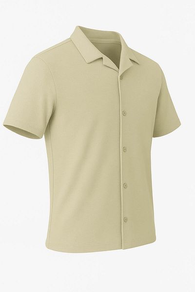 trender Apaş Collar Light Khaki Men's Shirt 2640
