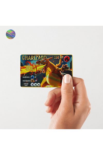 Huggy Craft Charizard Hologram Pokemon Shiny Card Sticker Coating (High Quality)