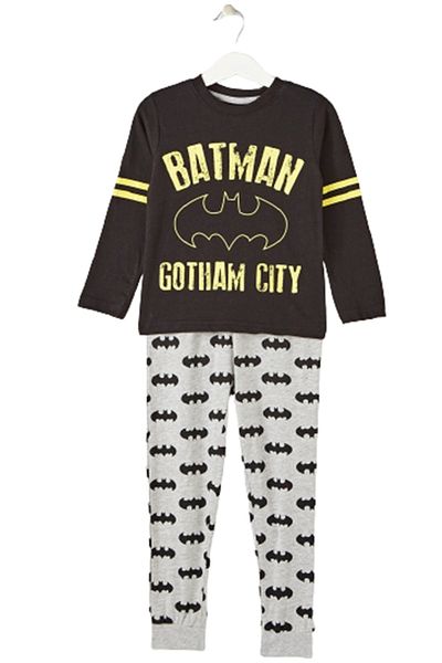 Batman Pijamale lungi Batman,Negru/Gri, 152 cm, 12 ani