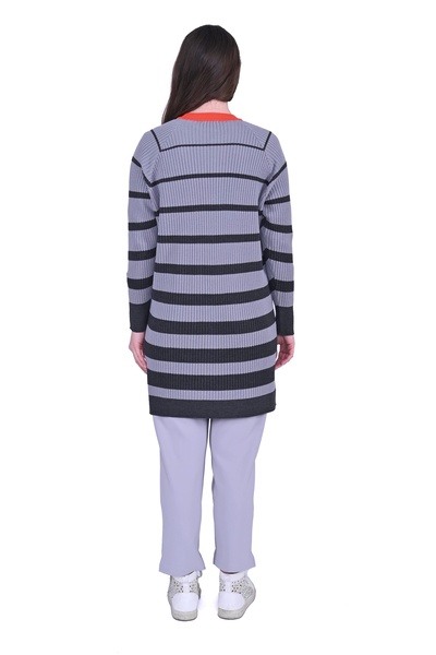 Invee INVEE 7075 Антрацит Вовняна суміш з кольоровими вставками Кардиган