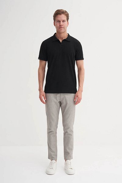 Cazador Ανδρικό μπλουζάκι Polo Neck Black 4204