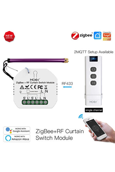 Choice وحدة تبديل ستارة ذكية RF433 من MoesHouse DIY ZigBee ذات قناة واحدة للس...