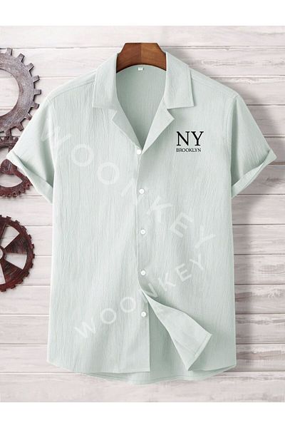 woonkey ΑΝΔΡΙΚΟ ΚΟΝΤΟΜΑΝΙΚΟ ΠΟΥΚΑΜΙΣΟ NY PRINTED SHIRT TREND MODEL